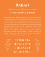 Rakan name origin print with meaning and traits in orange