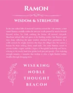 Ramon personalized name print with origin and traits in pink