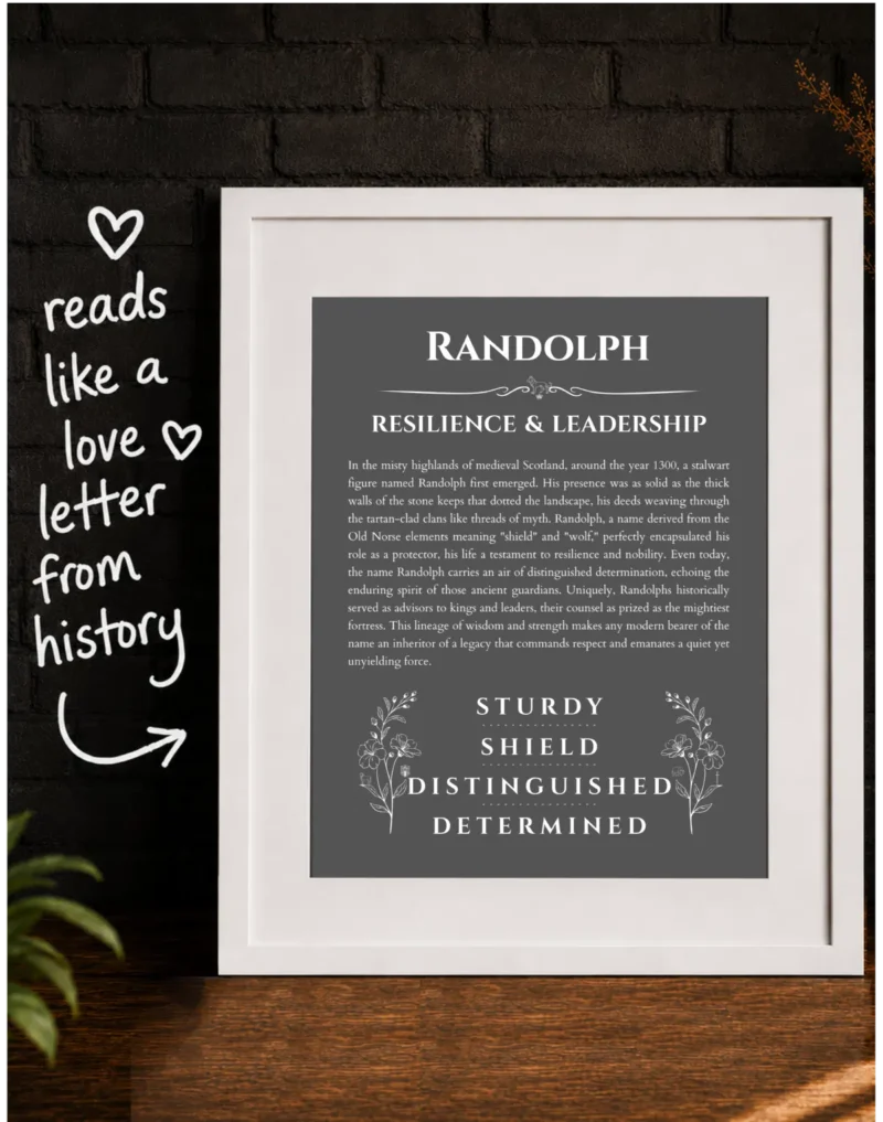 Randolph name meaning gift print