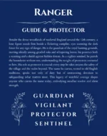 Ranger personalized name print with origin and traits in deep blue