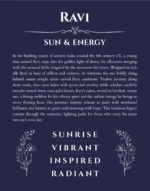 Ravi custom name art showing meaning and origin in navy blue