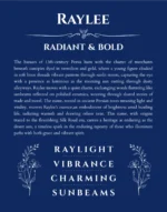 Raylee custom name meaning print in deep blue