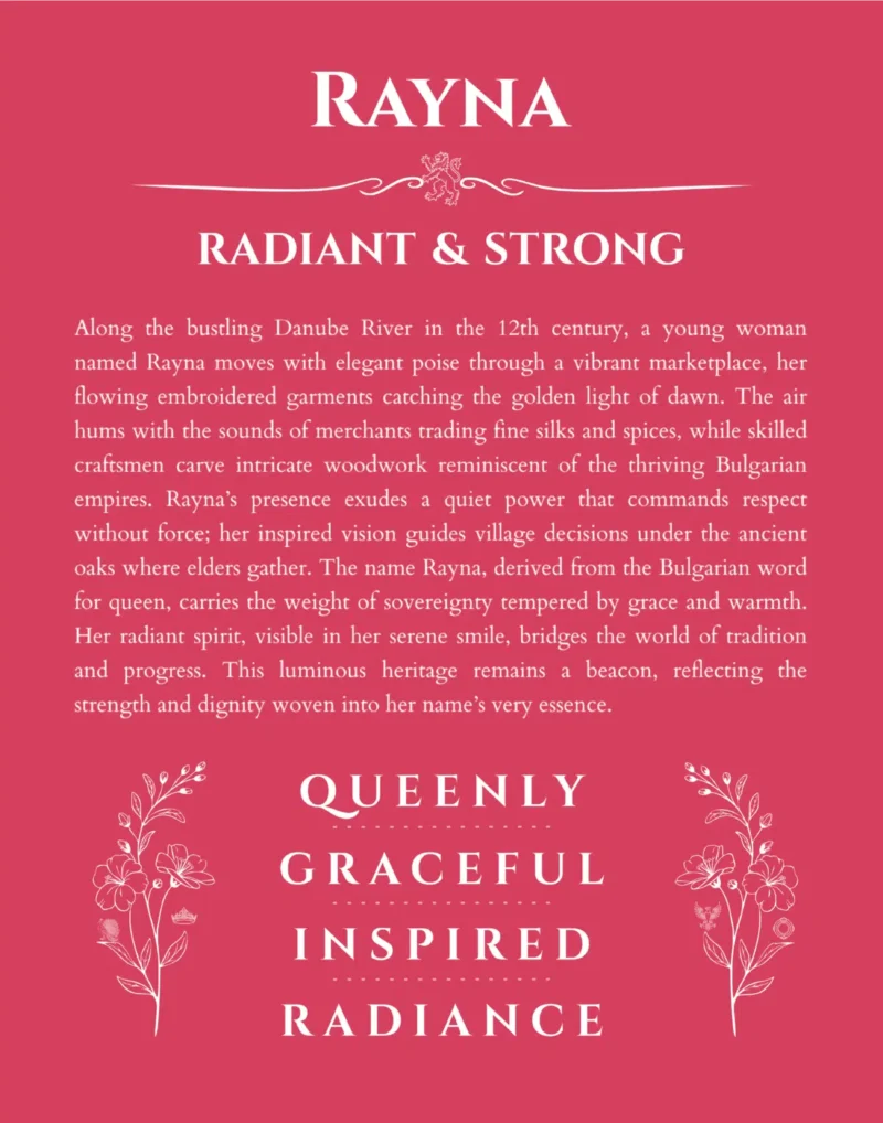 Rayna name meaning wall art by Get Your Story in red