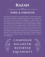 Razan personalized name print with origin and traits in purple