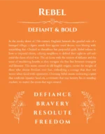 Rebel name meaning wall art by Get Your Story in orange