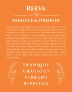 Reeva personalized name print with origin and traits in orange