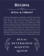 Regina custom name meaning print in navy blue