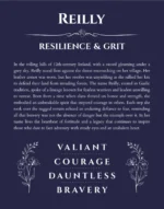 Reilly custom name art showing meaning and origin in navy blue