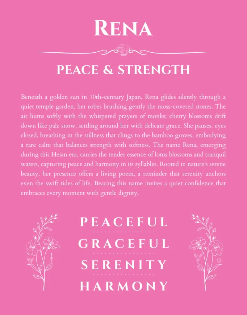 Rena name meaning gift print in pink