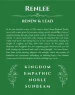Renlee personalized name meaning print in dark green