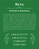 Reva personalized wall art with the story of your name in dark green