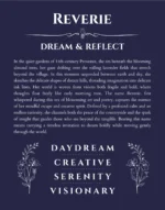 Reverie name meaning gift print in navy blue
