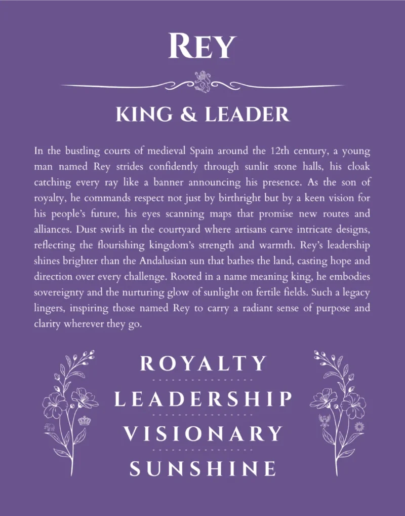 Rey custom name print for wall display in purple