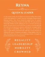 Reyna name meaning gift print in orange