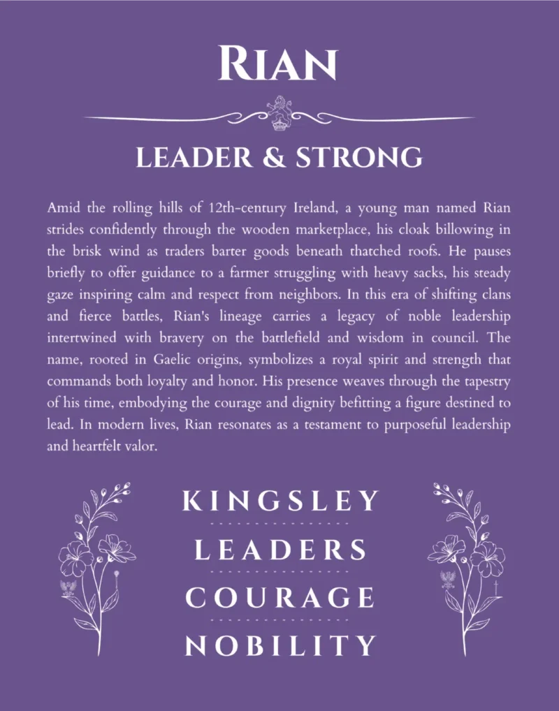Rian custom name print for wall display in purple
