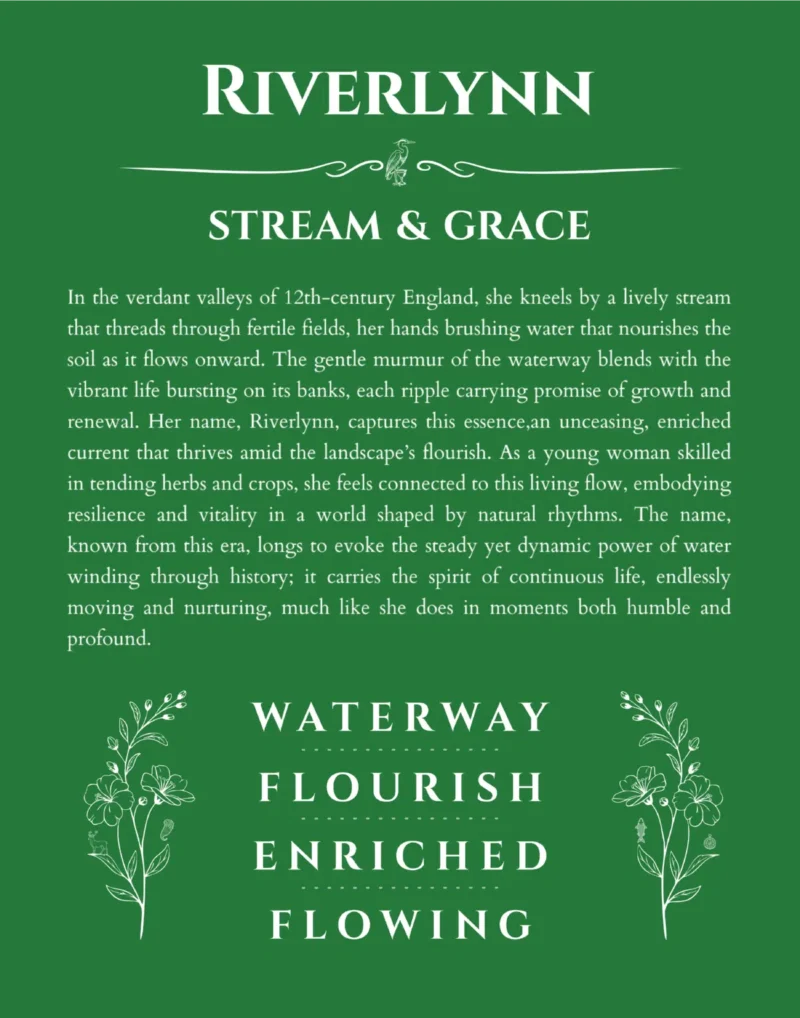 Riverlynn custom name meaning print in dark green