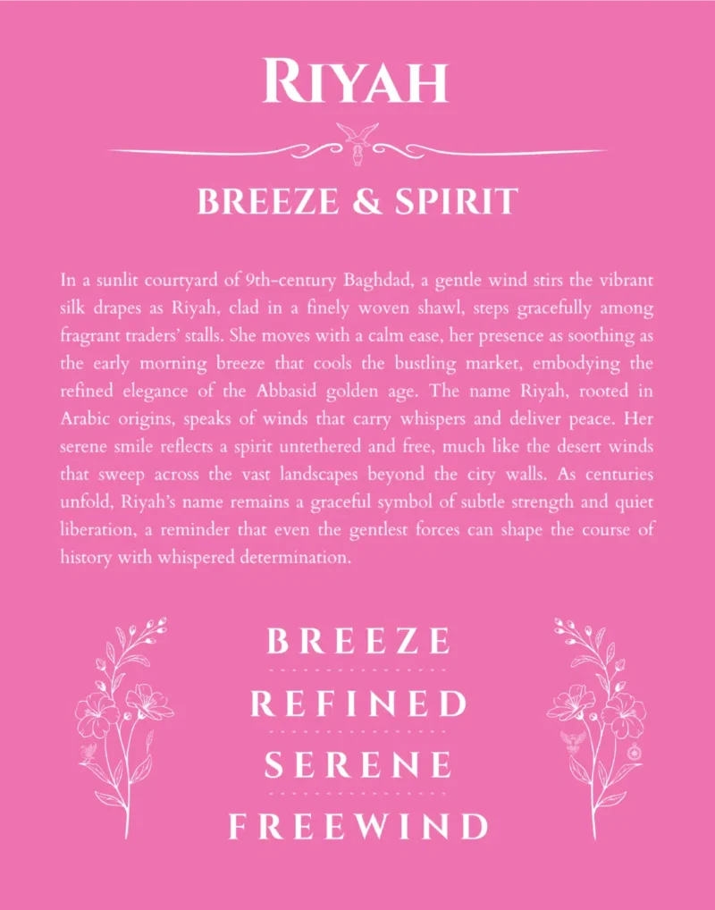 Riyah custom name meaning print in pink
