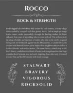 Rocco personalized wall art with the story of your name in gray