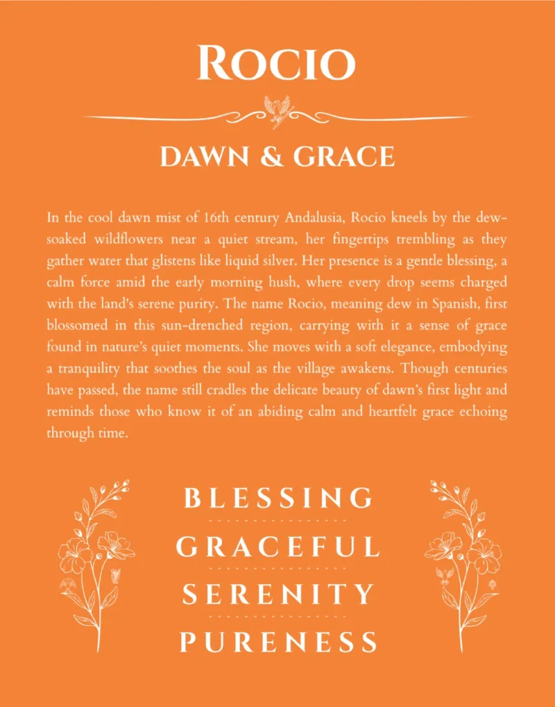 Rocio custom name meaning print in orange