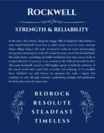Rockwell personalized name meaning print in deep blue