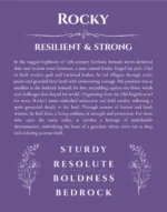 Rocky custom name meaning print in purple