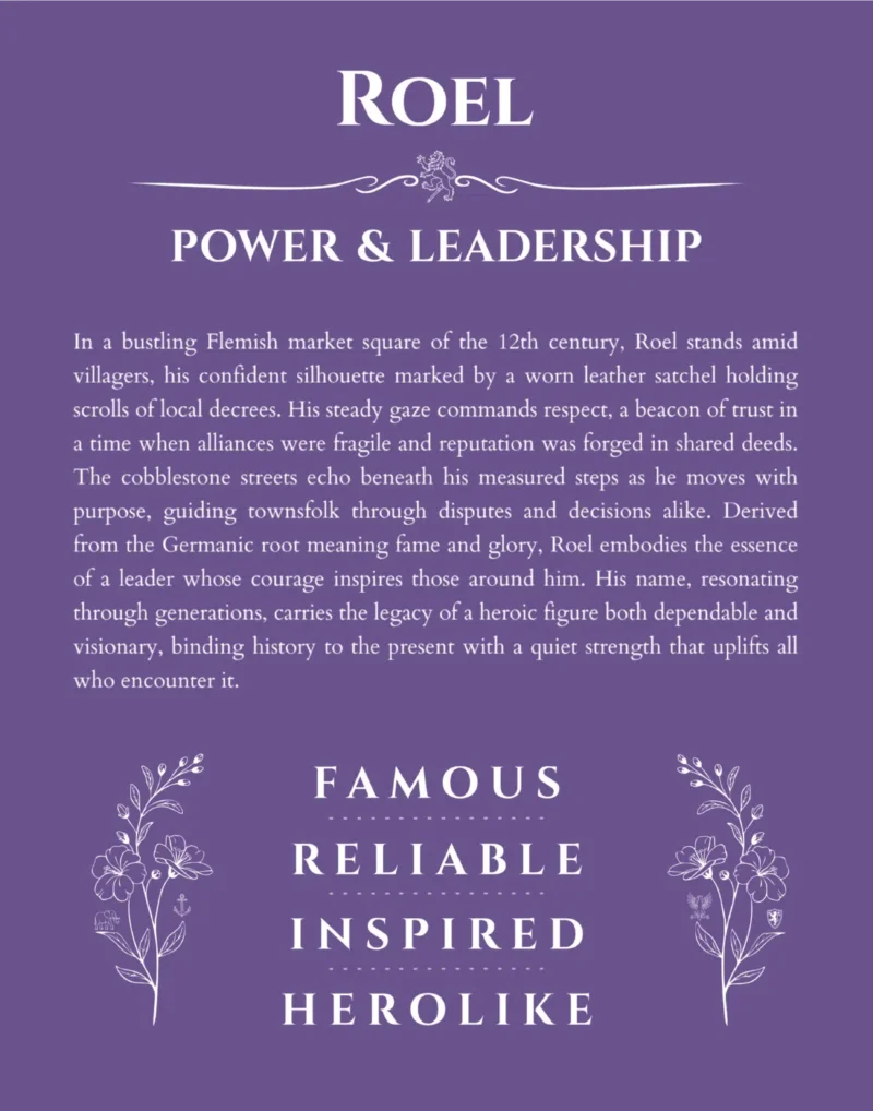 Roel custom name print for wall display in purple