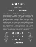 Roland name meaning wall art by Get Your Story in gray