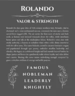Rolando personalized name art with origin story in gray