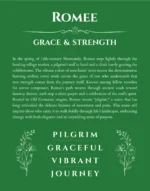 Romee name meaning gift print in dark green