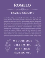 Romelo custom name print for wall display in purple
