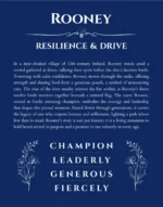 Rooney name meaning wall art by Get Your Story in deep blue