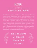 Rori custom name meaning print in pink