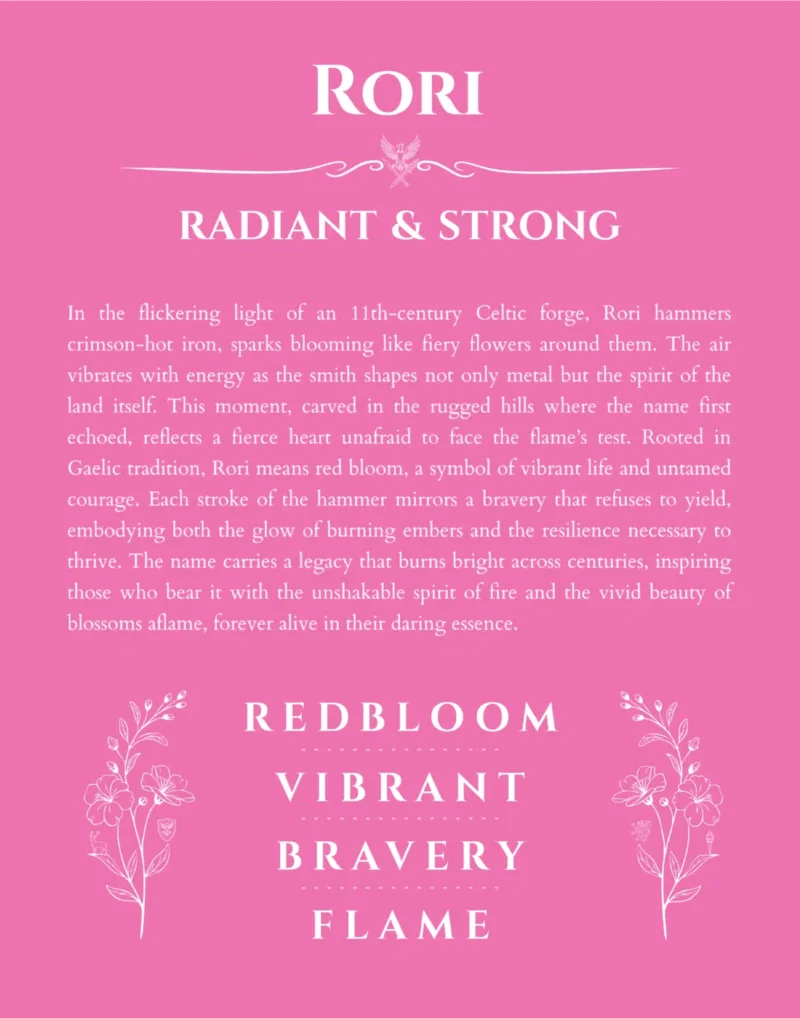 Rori custom name meaning print in pink