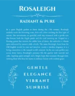 Rosaleigh custom name art showing meaning and origin in blue