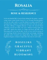 Rosalia personalized wall art with the story of your name in blue