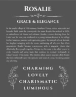 Rosalie name meaning gift print in gray