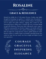 Rosaline personalized name meaning print in deep blue