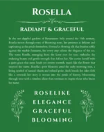 Rosella custom name print for wall display in dark green
