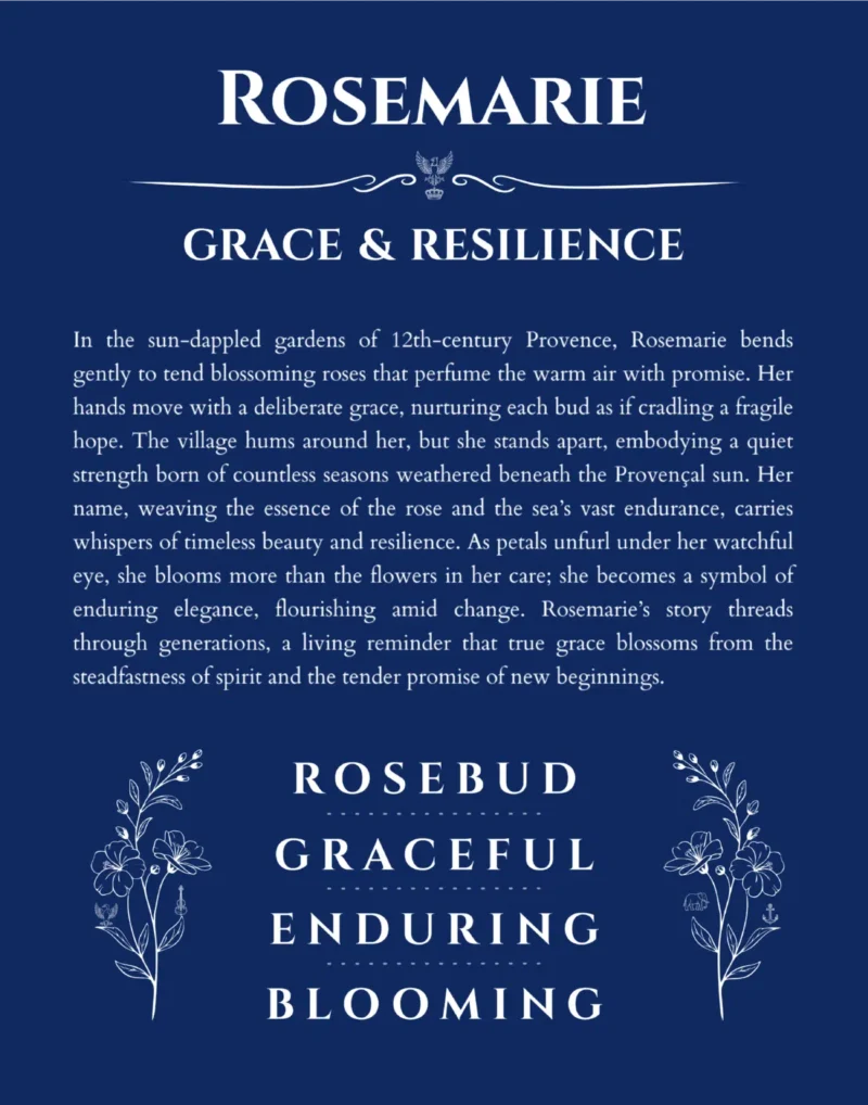 Rosemarie name meaning wall art by Get Your Story in deep blue