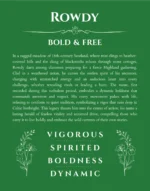 Rowdy custom name meaning print in dark green