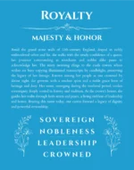 Royalty personalized name meaning print in blue