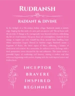 Rudransh personalized name art with origin story in pink