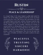 Rustin personalized wall art with the story of your name in navy blue