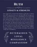 Ruth personalized name meaning print in navy blue