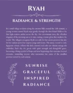 Ryah custom name meaning print in purple