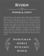 Ryden custom name art showing meaning and origin in gray