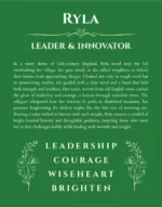 Ryla custom name meaning print in dark green
