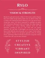 Rylo personalized wall art with the story of your name in red
