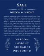 Sage name meaning gift print in deep blue