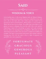 Said personalized wall art with the story of your name in pink
